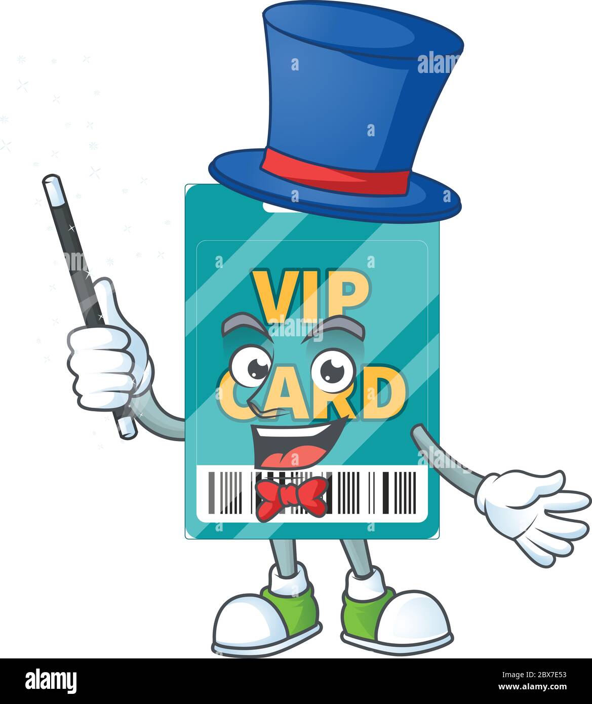 Carte VIP talentueuse carte Magicien dessin de mascotte de dessin animé Illustration de Vecteur