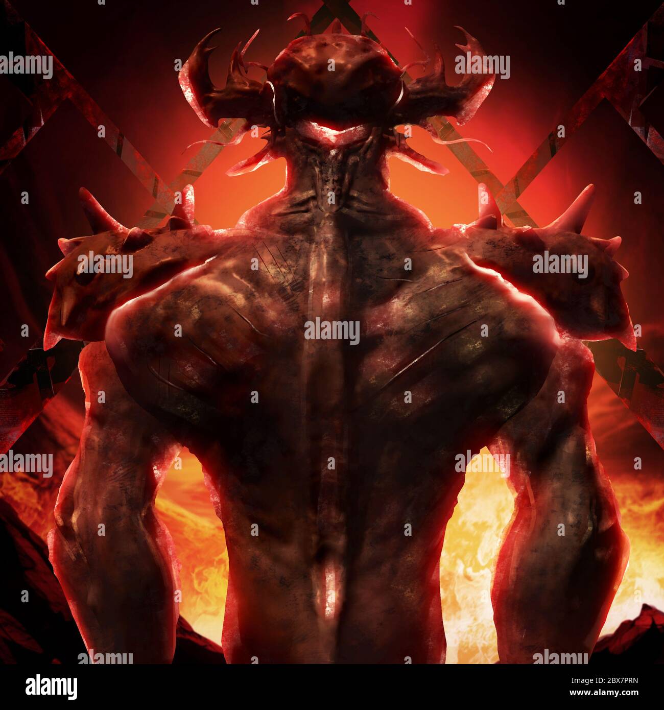 Le diable de feu est sur le panneau Banque de photographies et d’images ...