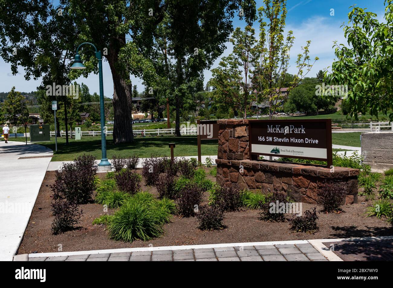 Grand panneau pour McKay Park à Bend Oregon USA Banque D'Images