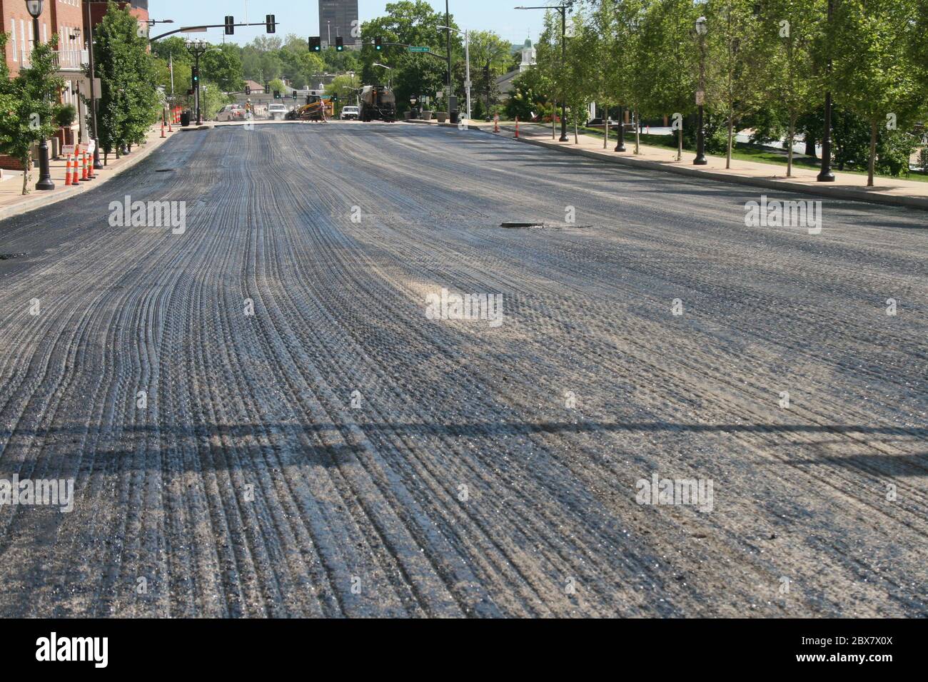 Construction de routes de la ville du comté de St. Louis (Clayton, Missouri) Banque D'Images