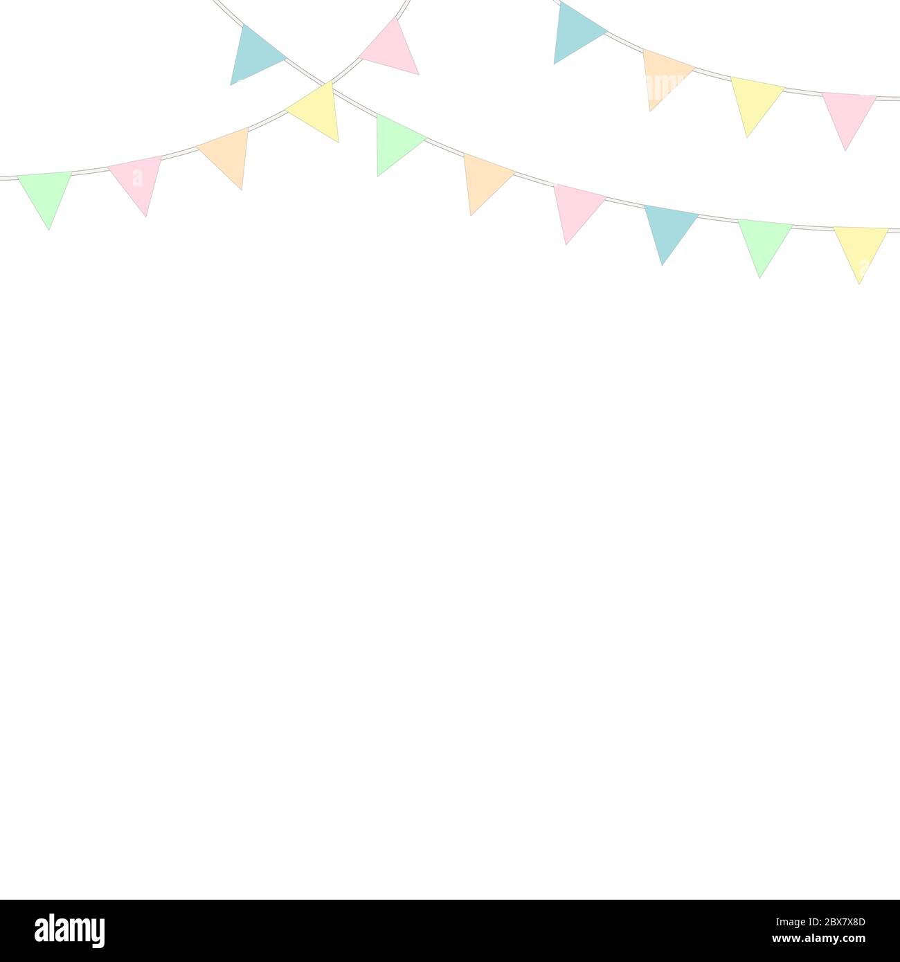 Drapeaux triangulaires de fête. Modèle de décoration de guirlande colorée Festival. Drapeau simple anniversaire. Illustration vectorielle. Illustration de Vecteur