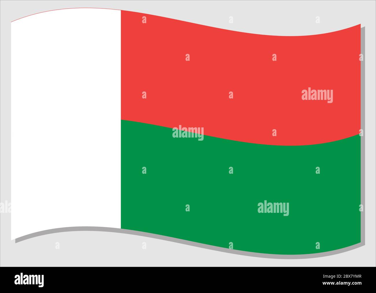Drapeau de Madagascar graphique vectoriel. Illustration du drapeau malgache agitant. Drapeau de Madagascar wavin dans le vent est un symbole de liberté et d'inde Illustration de Vecteur