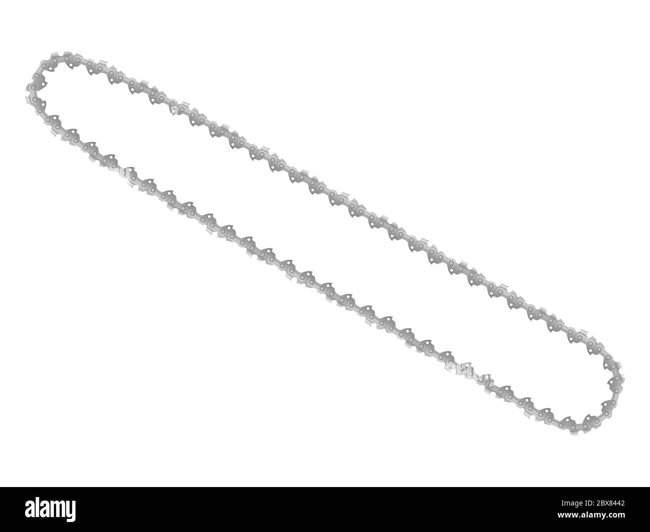 Chaîne de tronçonneuse sur fond blanc. Illustration vectorielle. Banque D'Images