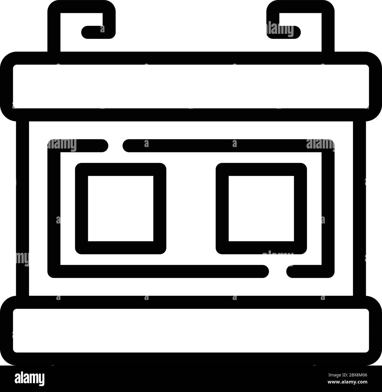 L'icône de batterie de voiture, style contour Illustration de Vecteur