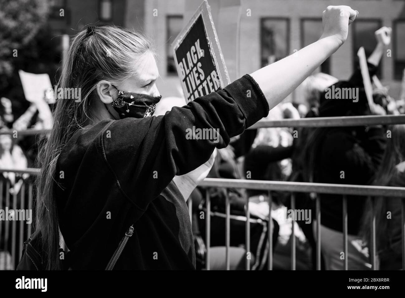 Black Live Matter Protest à Reading, Royaume-Uni, le 5 juin 2020. Portraits des personnes qui ont assisté à la manifestation. Banque D'Images