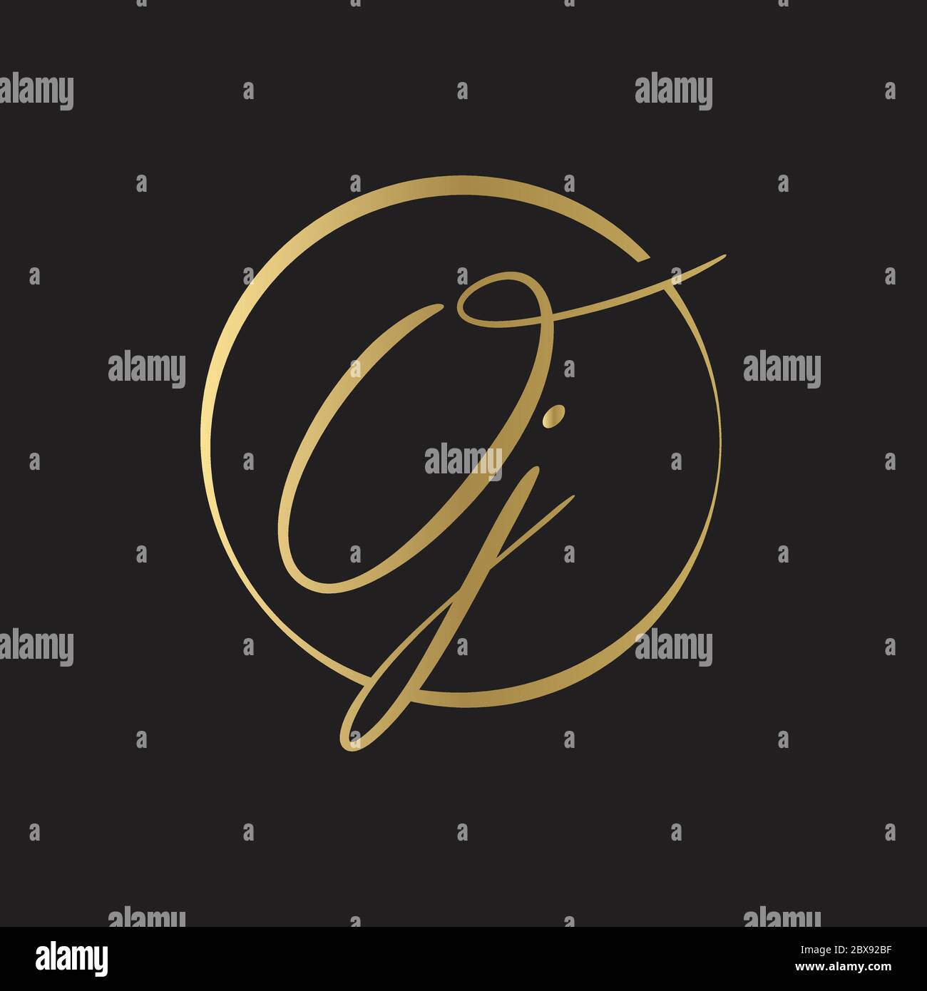 Modèle de scénario de logo OJ simple initial. Résumé lettre minimale du JO logo Design Illustration de Vecteur