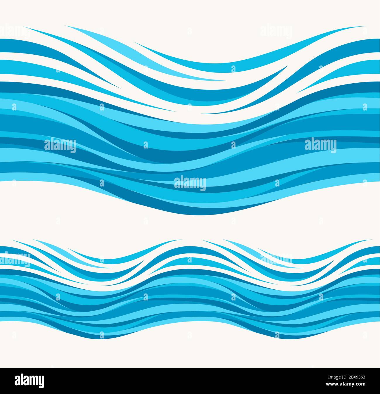 Motif marin sans couture avec vagues stylisées Illustration de Vecteur