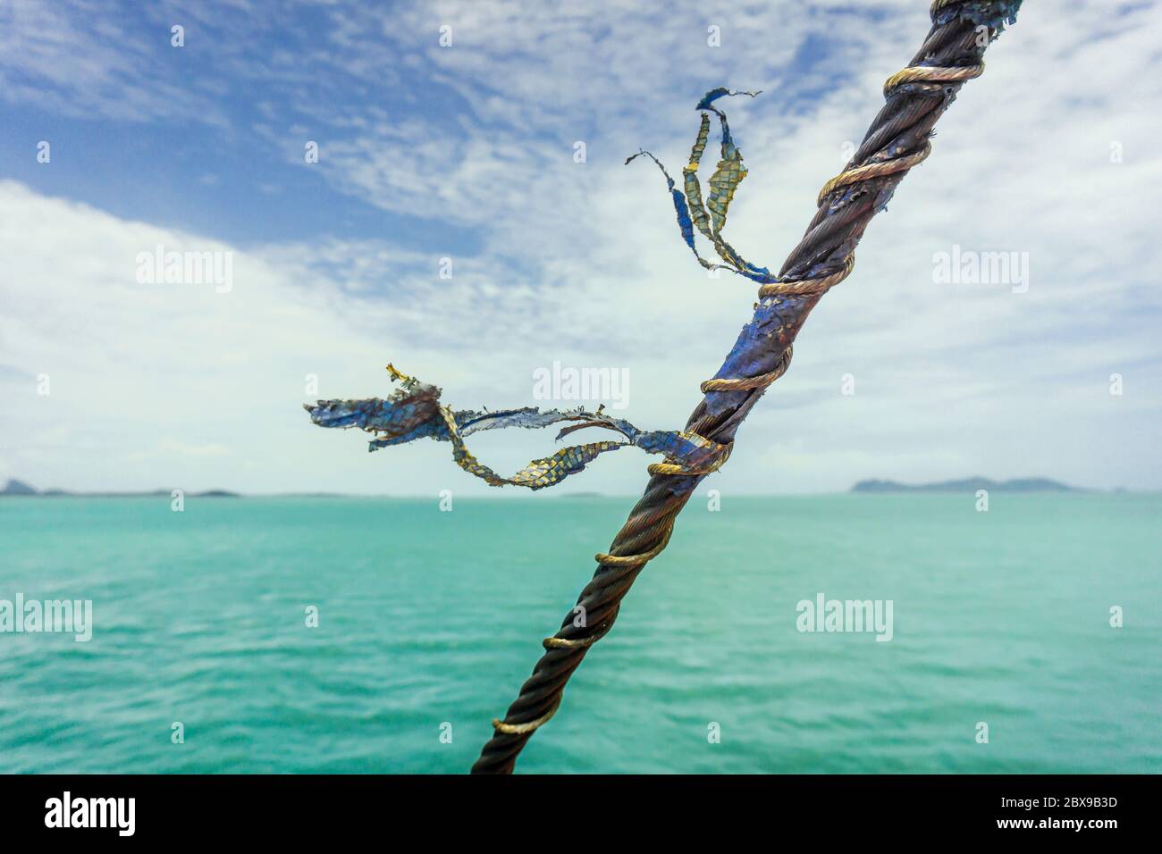 Corde nautique soufflant dans la brise Banque D'Images