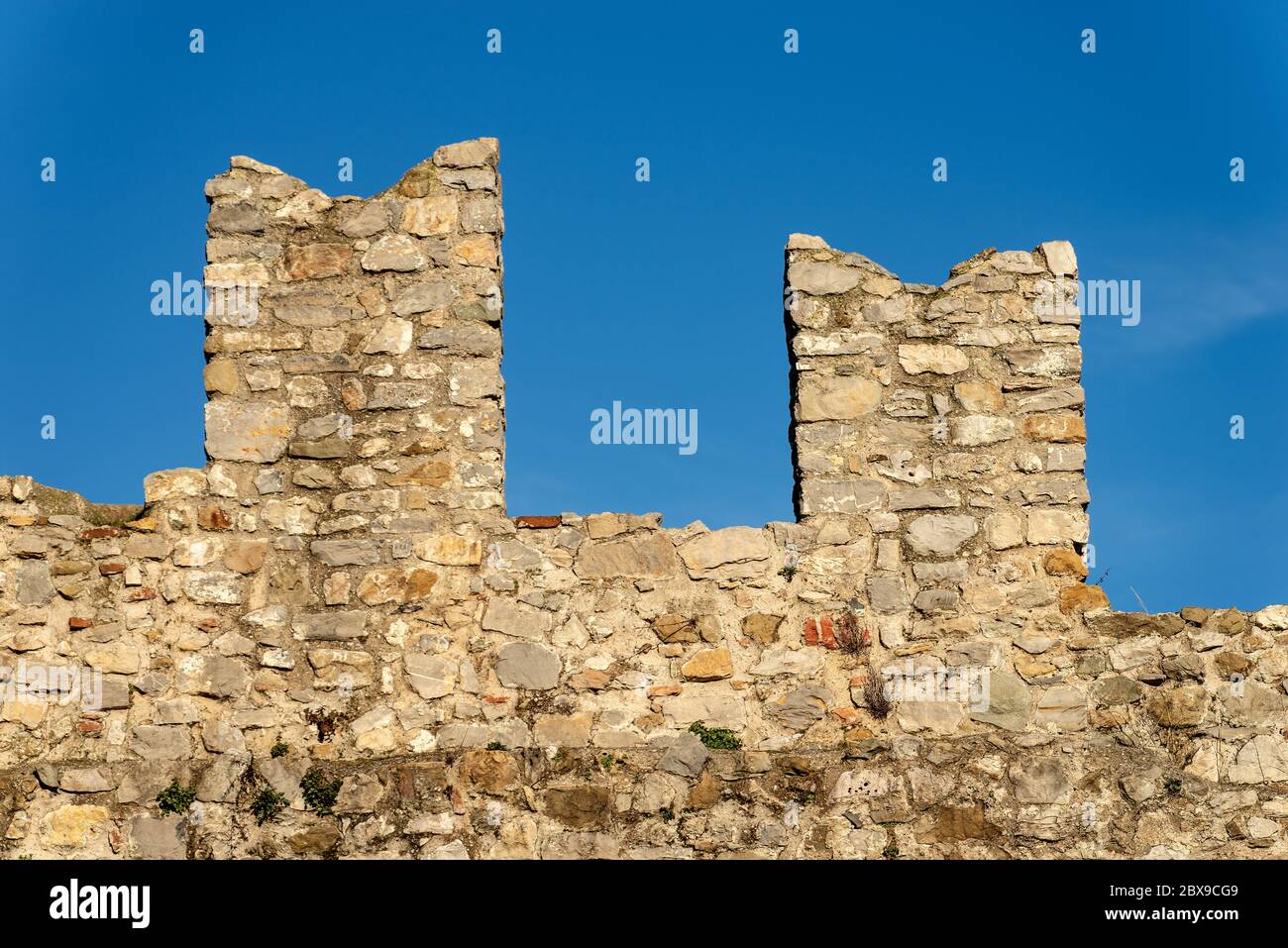 Remparts du château de San Giorgio (Castello San Giorgio) 1265-XIX siècle, fortification militaire génoise à la Spezia, Ligurie, Italie, Europe. Banque D'Images
