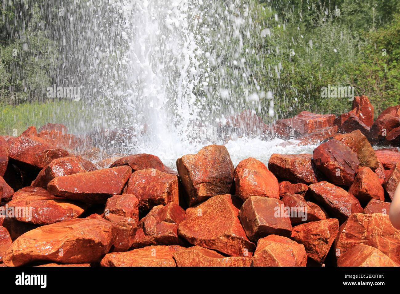 The Andernach Geyser en Allemagne Banque D'Images