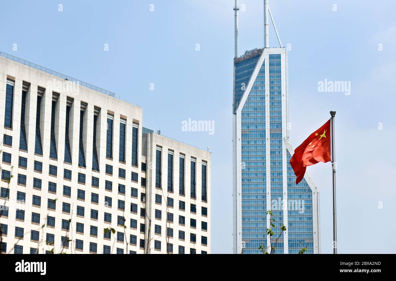 Shanghai: Bâtiment municipal du Congrès populaire. Chine Banque D'Images