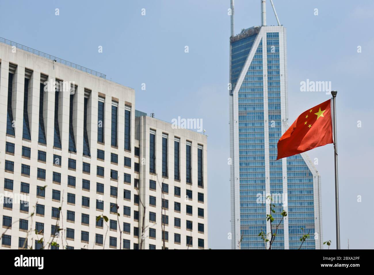 Shanghai: Bâtiment municipal du Congrès populaire. Chine Banque D'Images