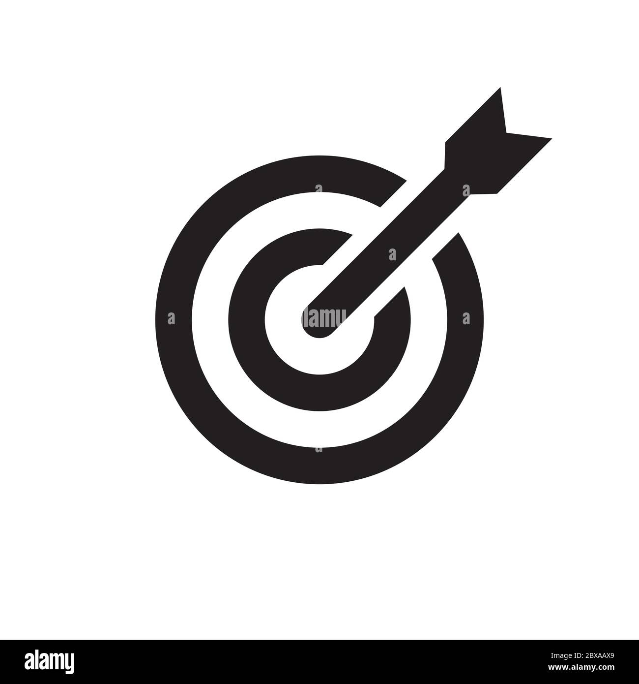 vecteur de symbole d'icône de cible de mission isolé sur fond blanc Illustration de Vecteur