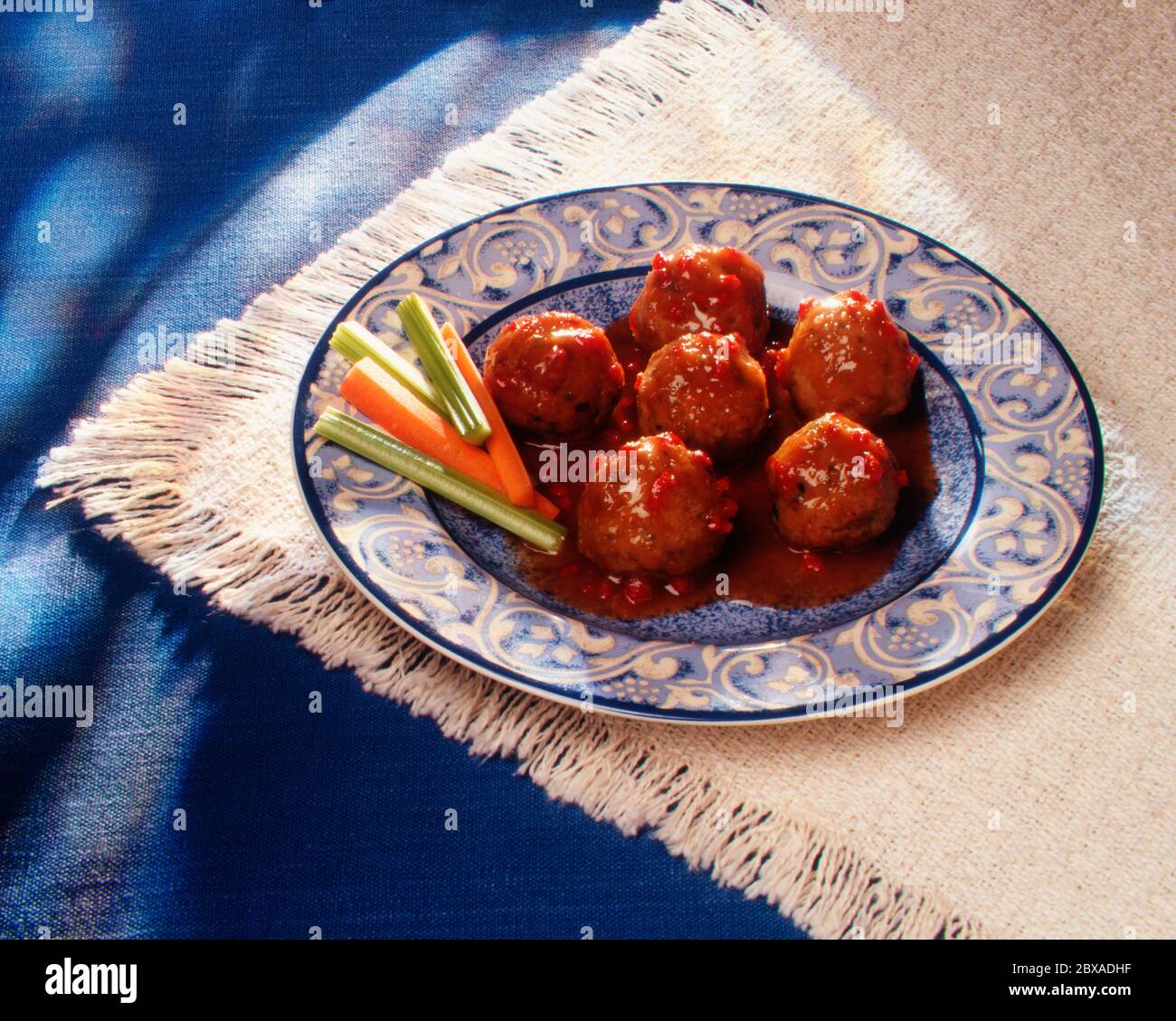Boulettes de viande sucrées et douceurs Banque D'Images
