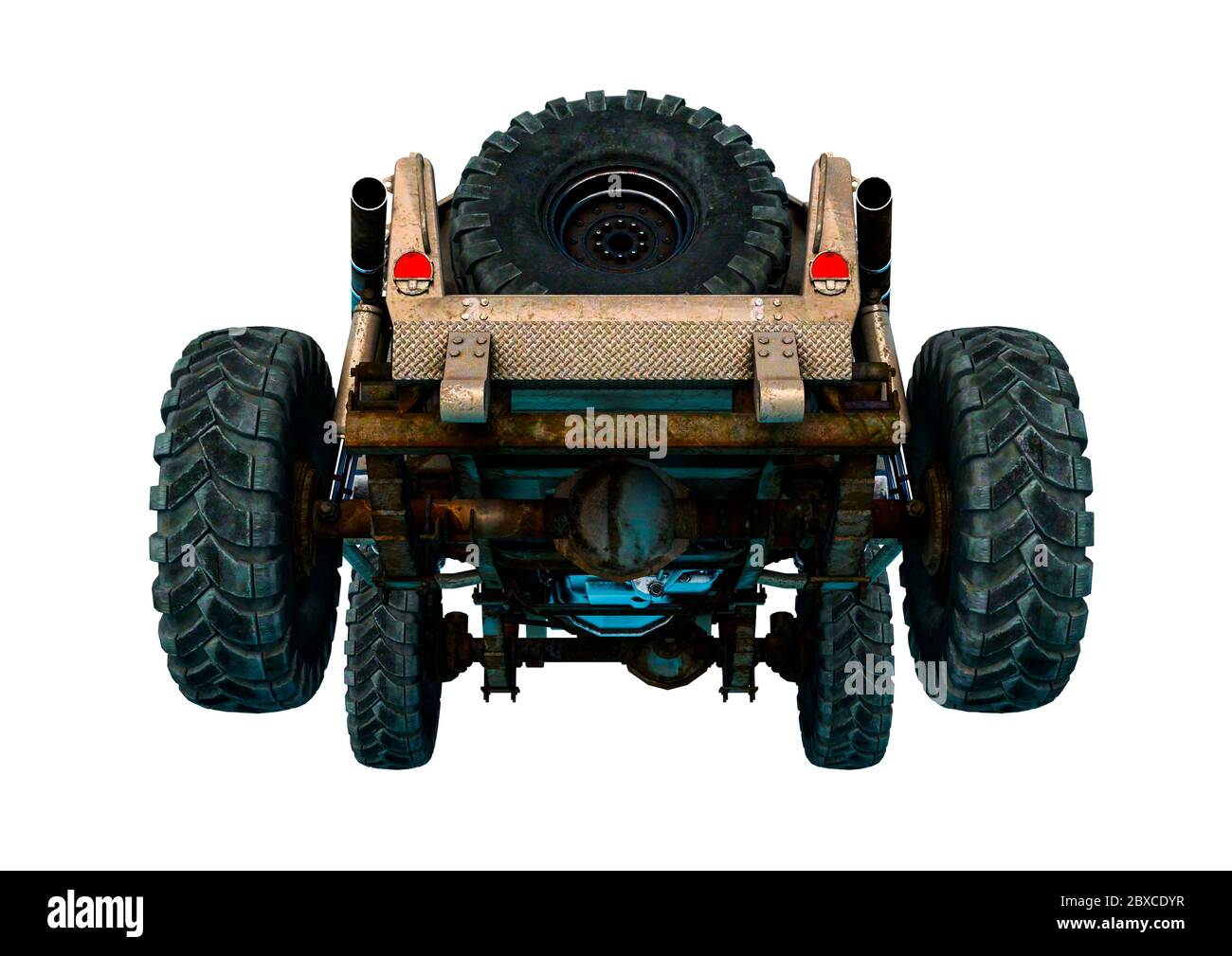 voiture sur route chaude sur fond blanc. Cette voiture de style ancien dans le chemin de découpe est très utile pour les créations de conception graphique, l'illustration 3d Banque D'Images