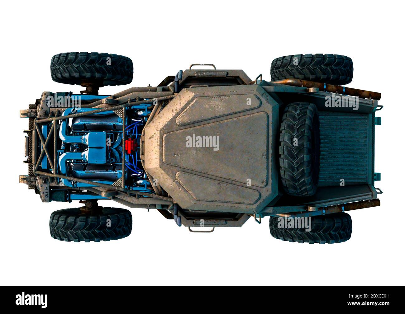 voiture sur route chaude sur fond blanc. Cette voiture de style ancien dans le chemin de découpe est très utile pour les créations de conception graphique, l'illustration 3d Banque D'Images