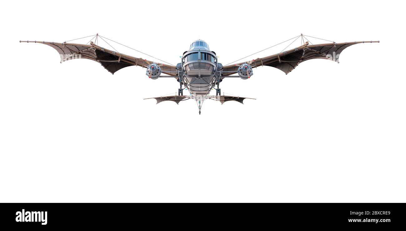 avion d'époque dragon sur fond blanc. Cet ancien avion mettra un peu de plaisir dans vos créations, l'illustration 3d Banque D'Images