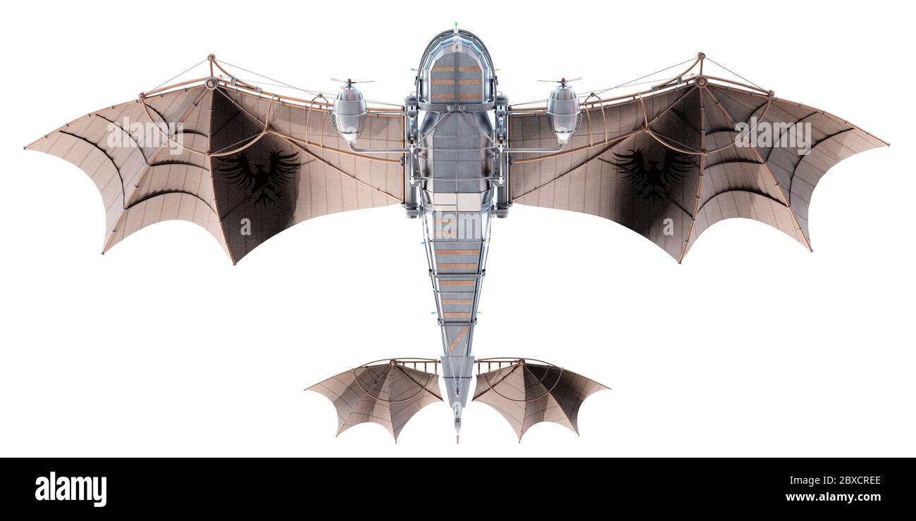 avion d'époque dragon sur fond blanc. Cet ancien avion mettra un peu de plaisir dans vos créations, l'illustration 3d Banque D'Images