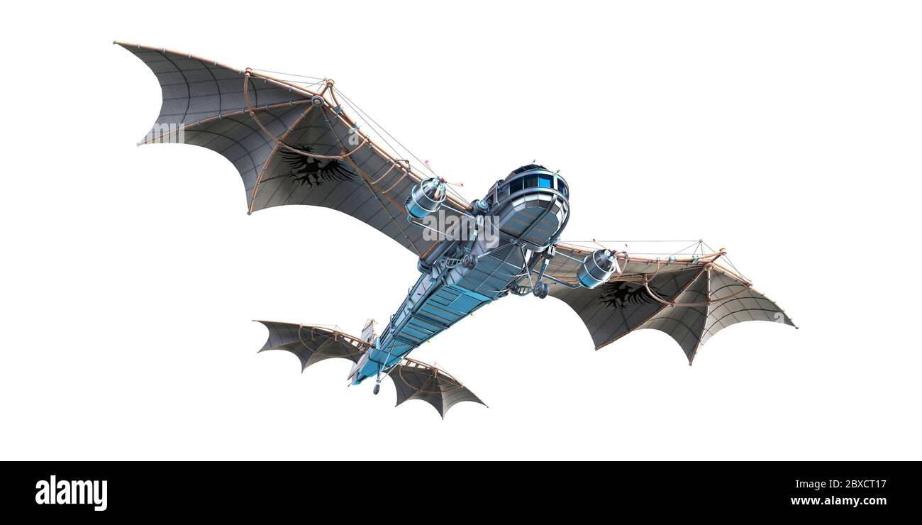 avion d'époque dragon. Cet ancien avion mettra un peu de plaisir dans vos créations, l'illustration 3d Banque D'Images