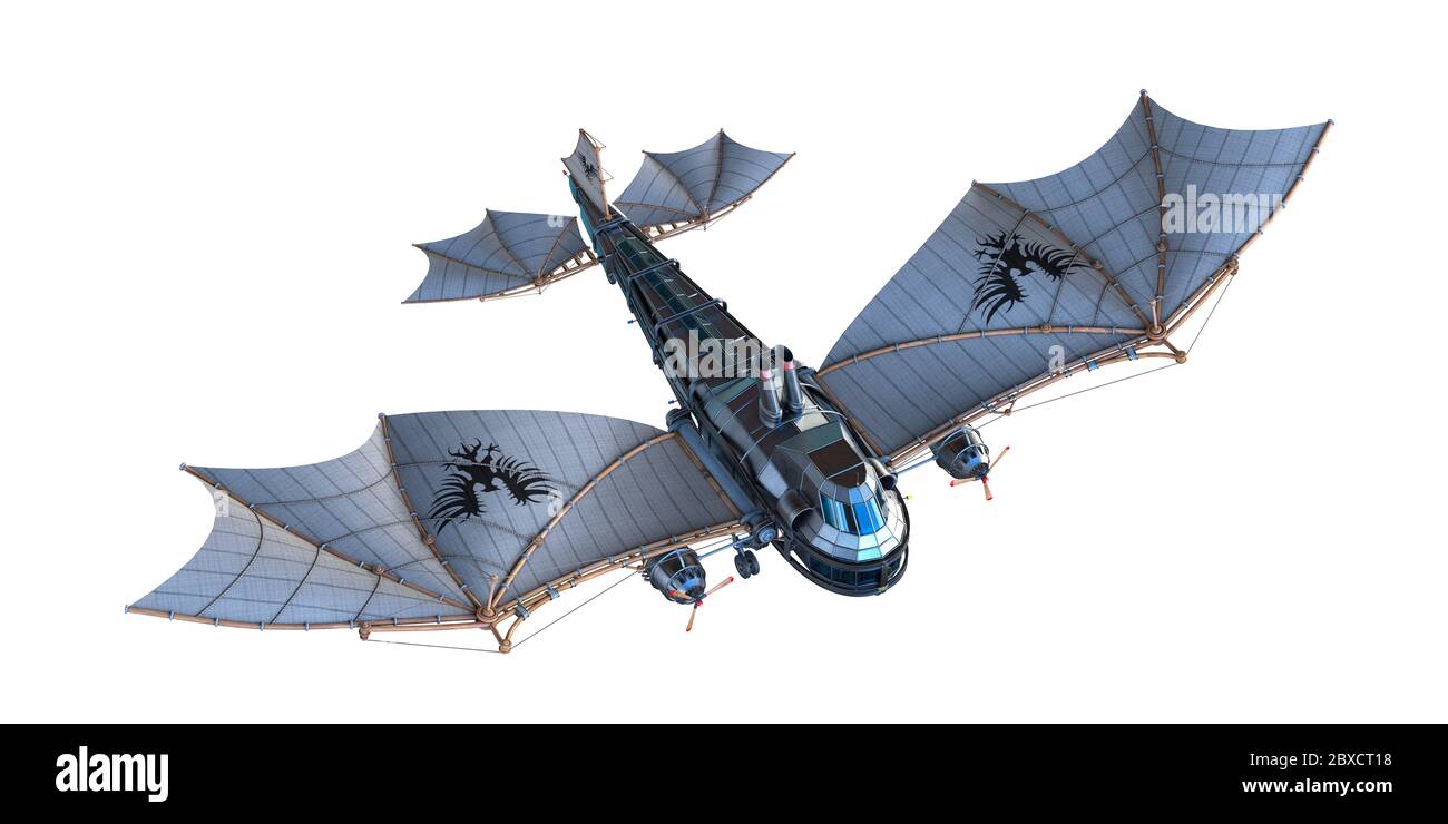 avion d'époque dragon. Cet ancien avion mettra un peu de plaisir dans vos créations, l'illustration 3d Banque D'Images