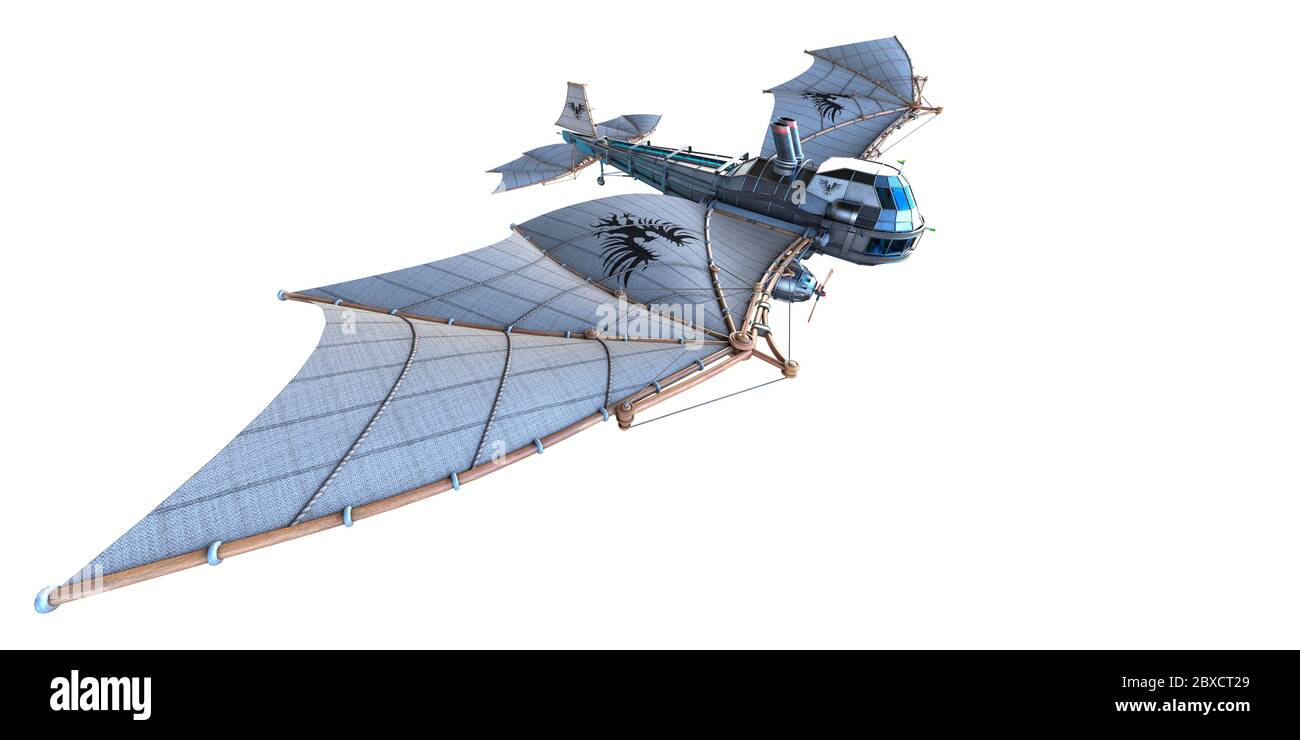avion d'époque dragon. Cet ancien avion mettra un peu de plaisir dans vos créations, l'illustration 3d Banque D'Images
