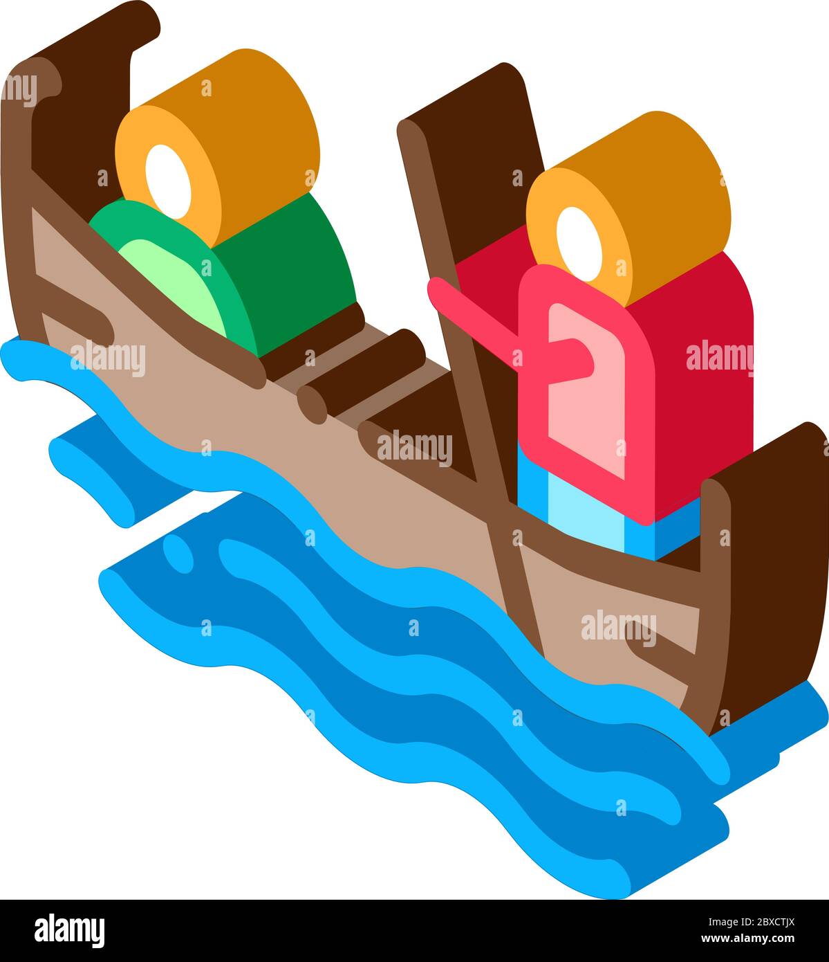 Illustration du vecteur icône Isométrique du bateau de gondole Illustration de Vecteur
