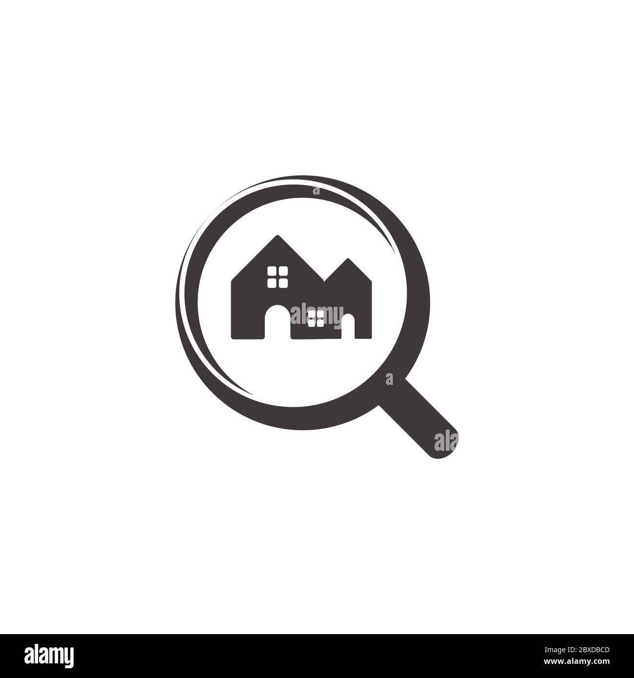 agrandir maison recherche symbole décoration logo vecteur Illustration de Vecteur