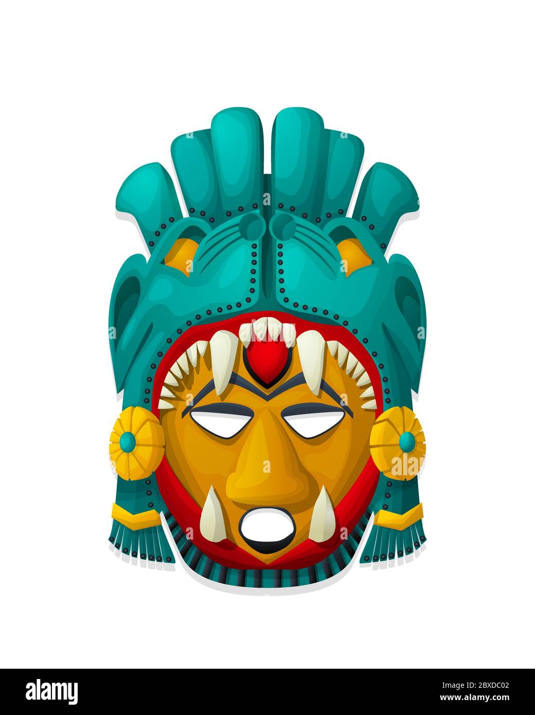 Vector tribal aztec maya masque sur fond blanc Illustration de Vecteur
