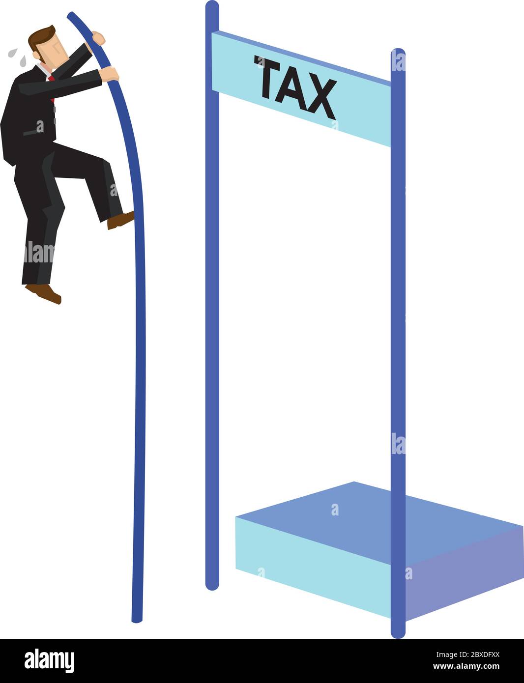 Les hommes d'affaires ont un montant de vaigles sur les impôts Concept de gestion fiscale. Illustration vectorielle isolée de dessin animé plat. Illustration de Vecteur