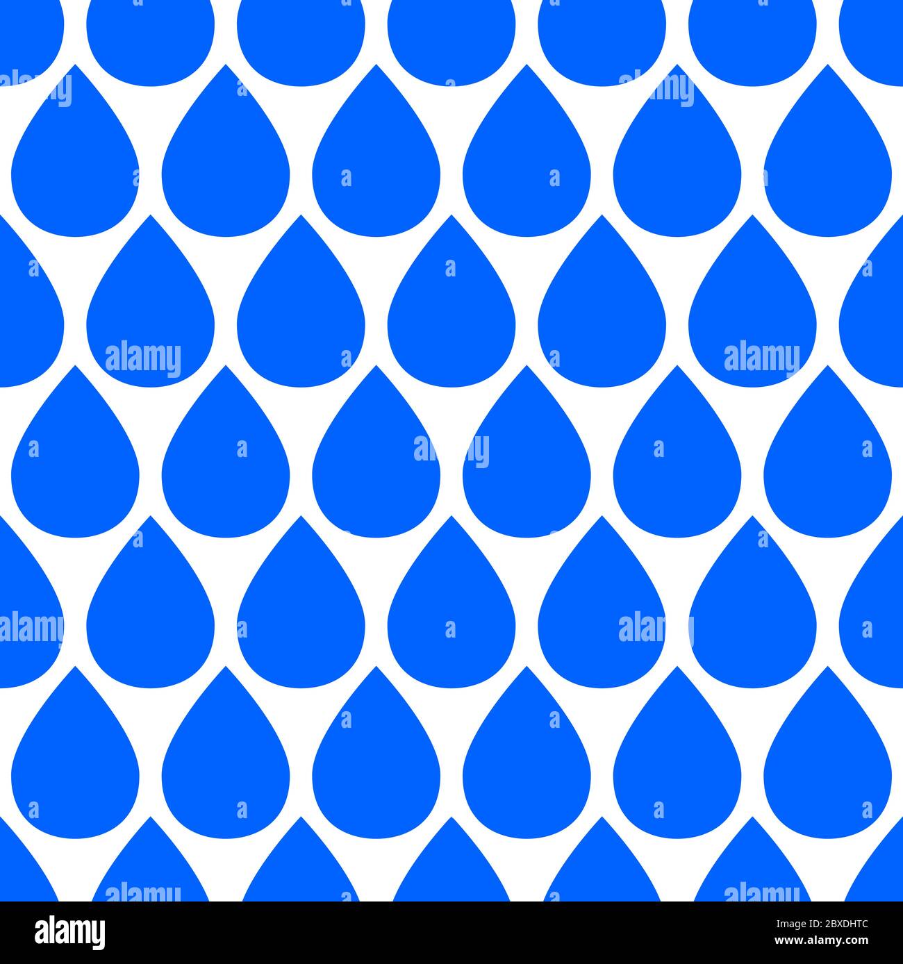 Motif de gouttes d'eau sans couture. Arrière-plan avec gouttes de pluie bleues Illustration de Vecteur