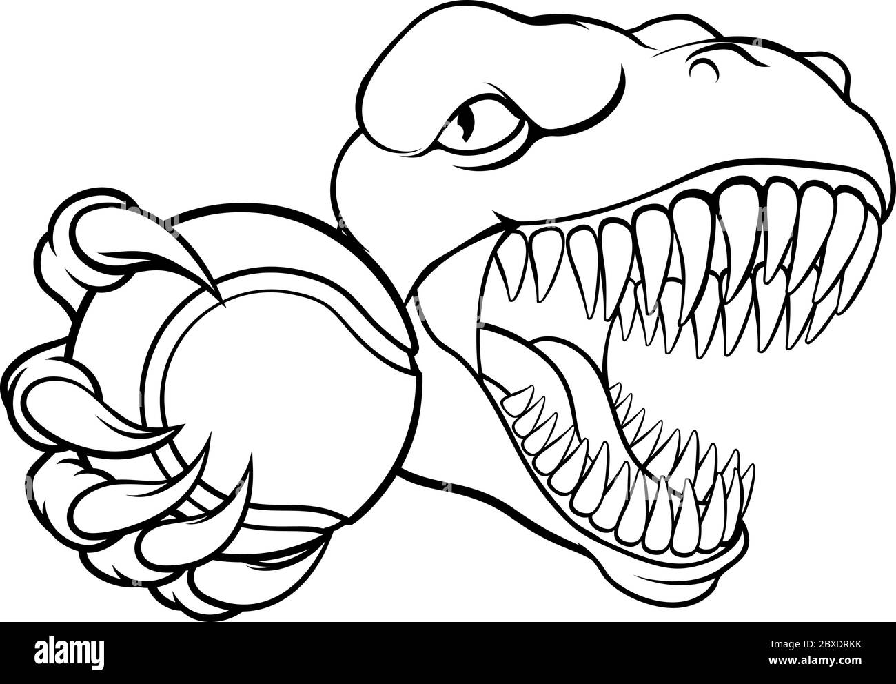 Joueur de Tennis Sports de dinosaures animal mascotte Illustration de Vecteur