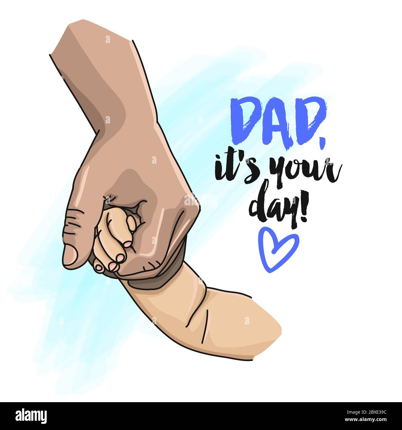 Papa C Est Votre Journee Carte De Vœux Vector Pour La Fete Des Peres Mains Tenant Les Doigts De Bebe Nouveau Ne Gros Plan Main De Daddy Tenant Leur Bebe Image Vectorielle Stock
