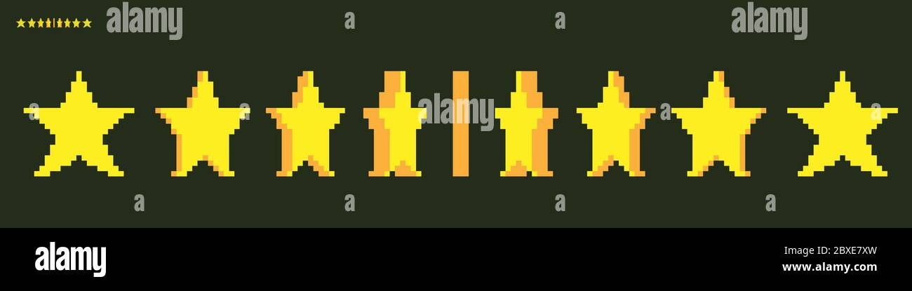 Symbole graphique de pixel minimaliste de Star. Objet vectoriel art isolé. Style 8 bits de jeu. Illustration de Vecteur