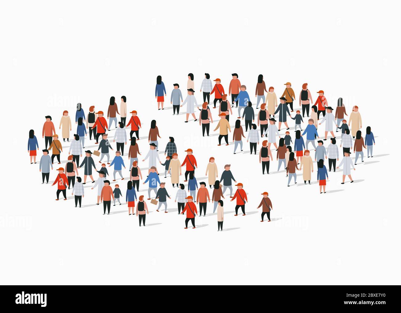 Rapport démographique de la population, graphique circulaire composé de personnes. Groupe séparé. Illustration vectorielle Illustration de Vecteur