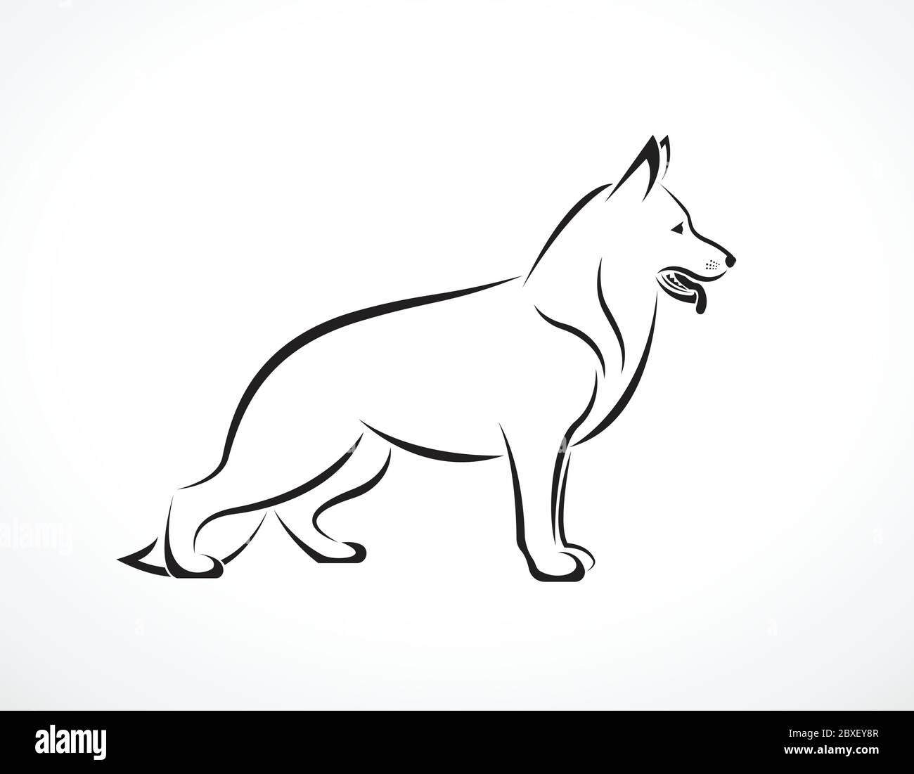Vecteur de chien berger allemand sur fond blanc. Animaux. Animaux. Illustration vectorielle superposée facile à modifier. Illustration de Vecteur