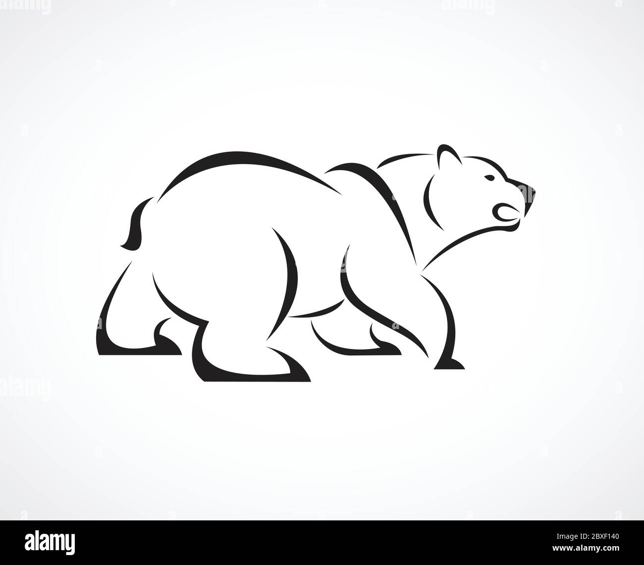 Vecteur d'un motif ours sur fond blanc. Animaux sauvages. Illustration vectorielle superposée facile à modifier. Logos animaux. Illustration de Vecteur