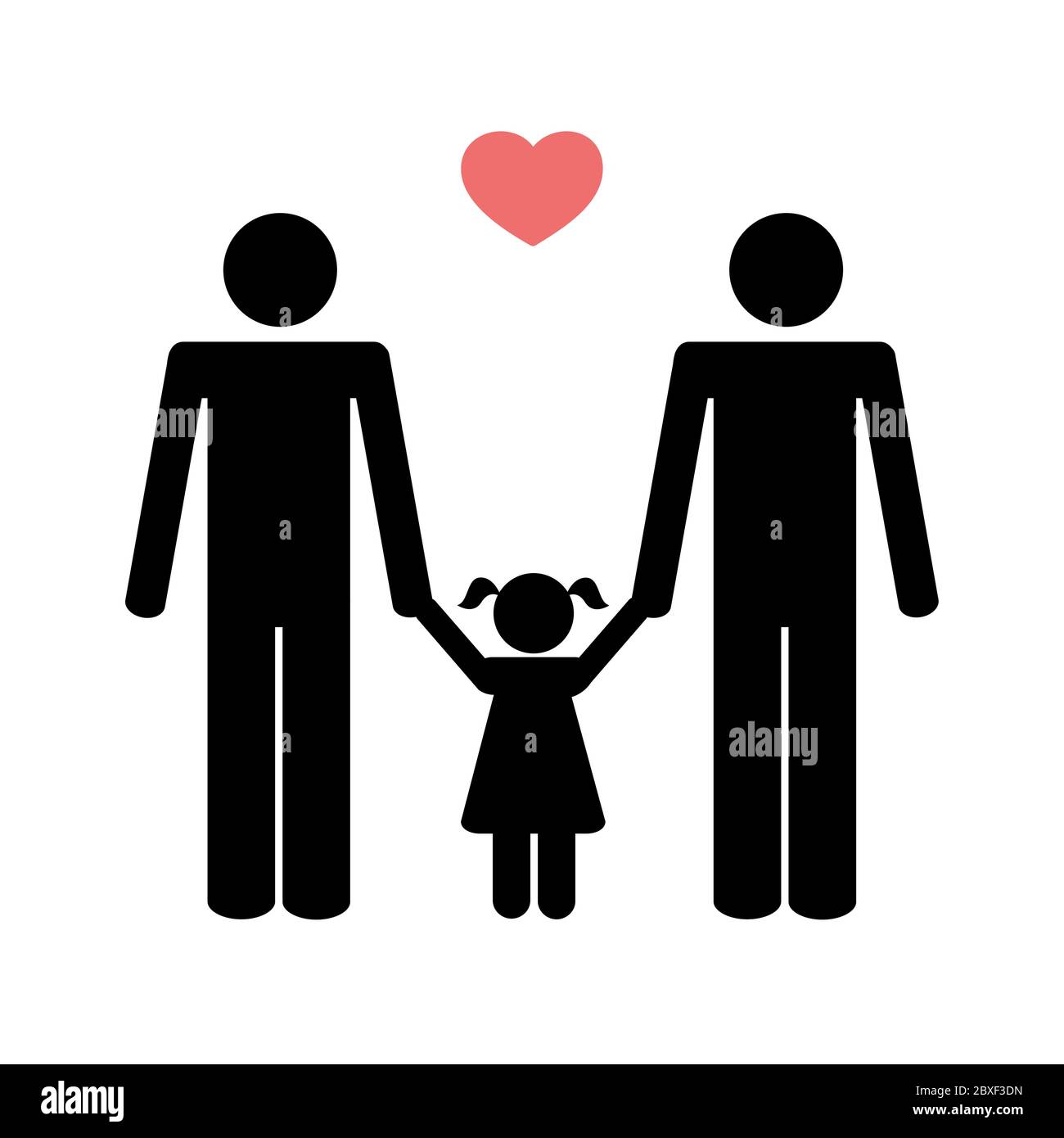 Famille homosexuelle avec deux dads et pictogramme enfant illustration du vecteur EPS10 Illustration de Vecteur