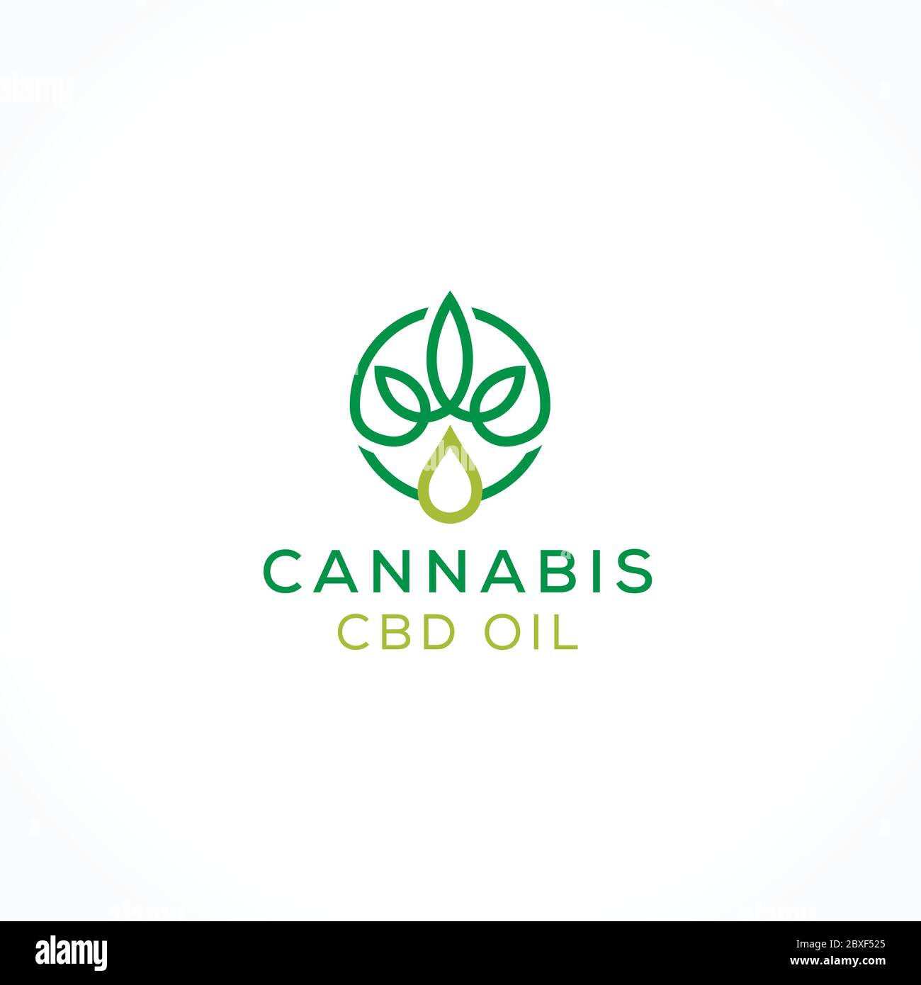extrait du logo de l'huile de cbd du logo des feuilles de cannabis Illustration de Vecteur