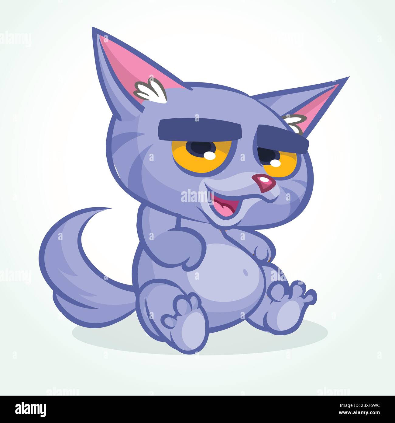 Illustration Vectorielle De Chat Bleu Grincheux Joli Petit Chat De Dessin Anime Avec Une Expression Grincheux Image Vectorielle Stock Alamy