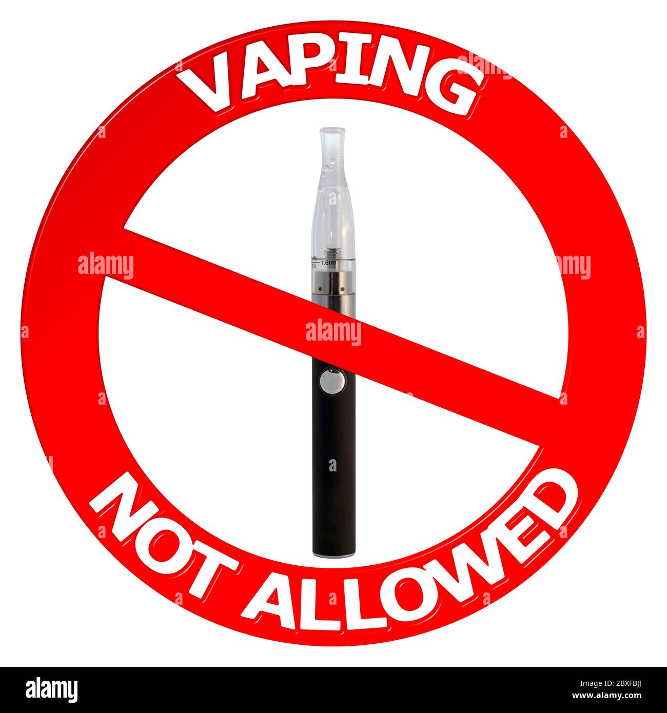 Affiche « Vaping not allowed » avec évaporateur Banque D'Images