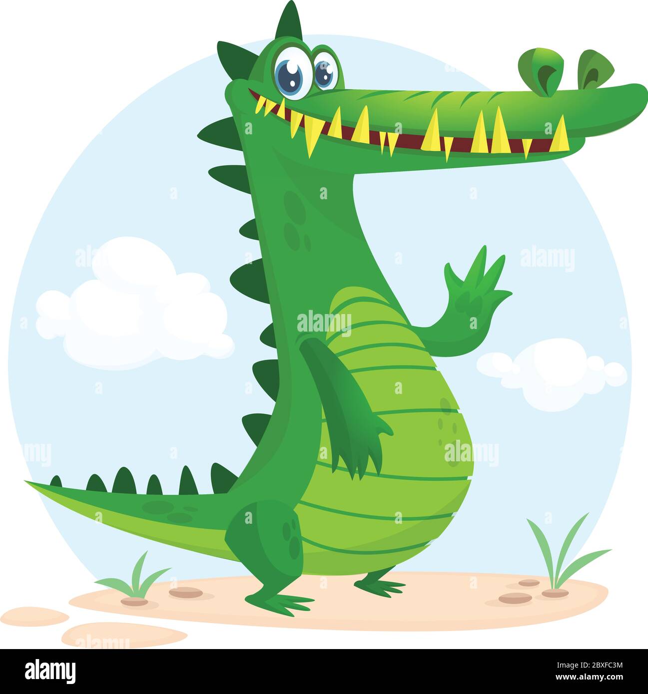 Caricature De Crocodile Illustration Vecteur De Dessin Anime Des Animaux Image Vectorielle Stock Alamy