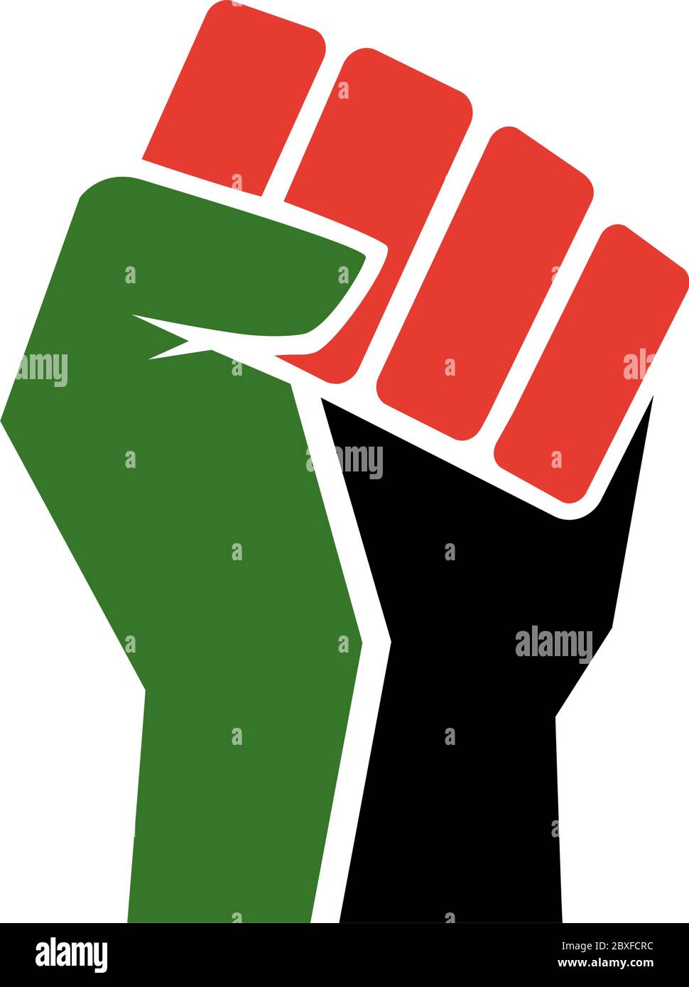 Symbole de poing surélevé, logo Black Lives Matter Illustration de Vecteur