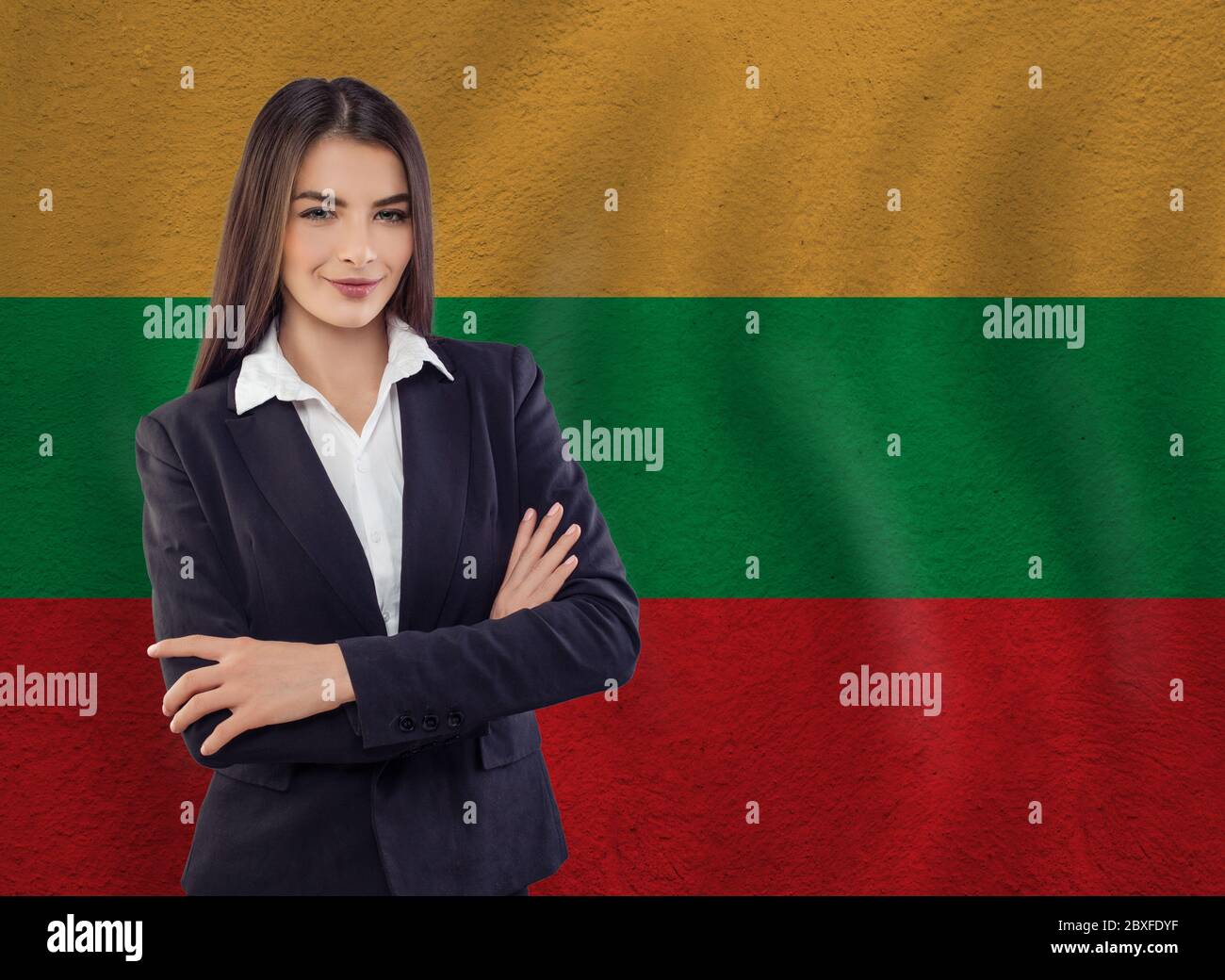 Jeune femme prête pour les affaires ou apprendre la langue Banque D'Images