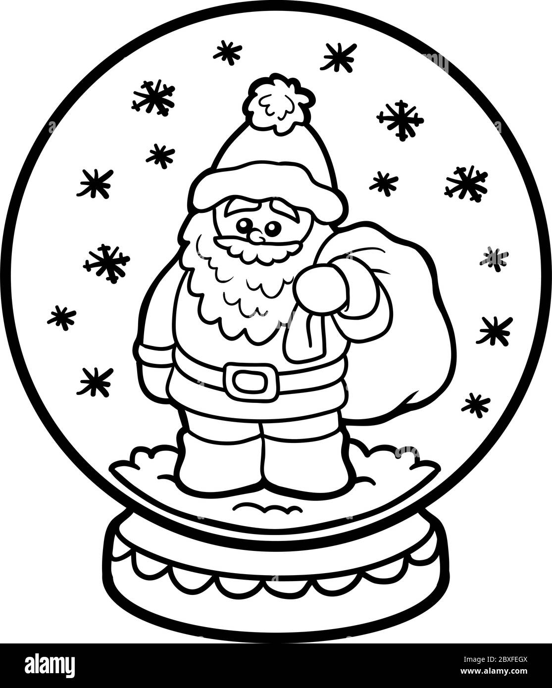Livre de coloriage pour enfants, Snowball d'hiver avec le Père Noël Illustration de Vecteur