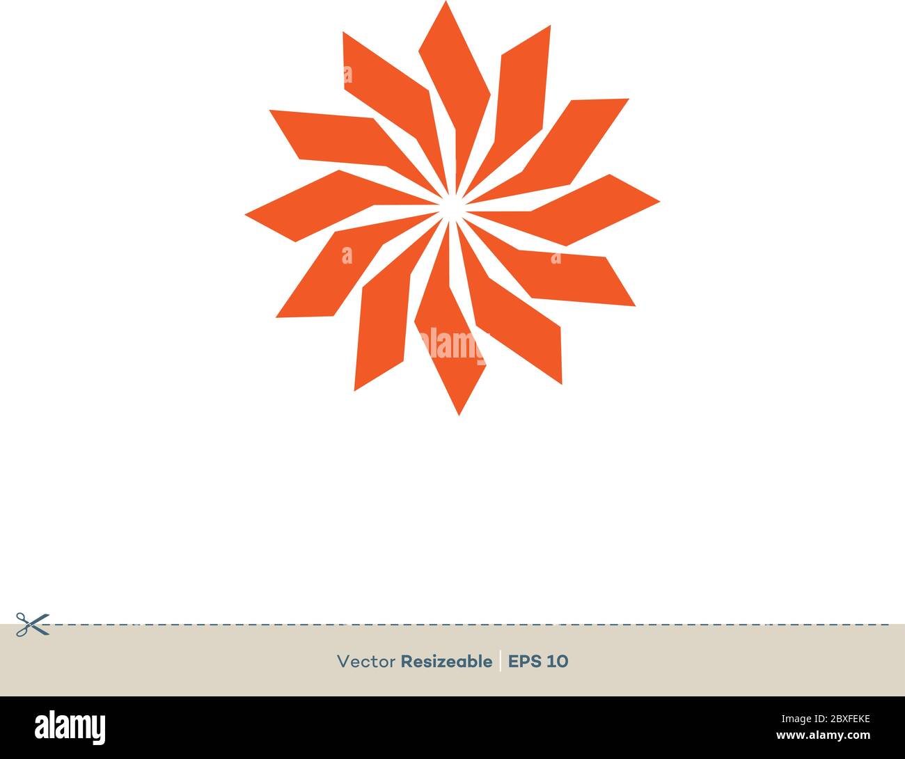 Modèle de logo floral orange Star Vector Design Illustration. Vecteur EPS 10. Illustration de Vecteur