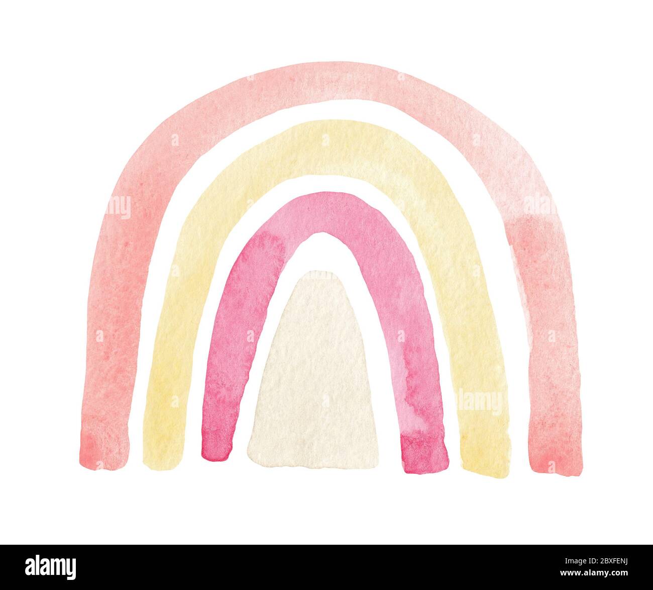 Aquarelle peinte à la main, un joli arc-en-ciel Illustration isolée sur fond blanc. Parfait pour le textile de bébé, l'impression, la chambre d'enfant, la décoration d'enfants Banque D'Images