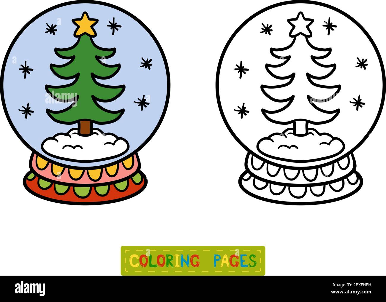 Coloriage prescolaire arbre Banque d'images vectorielles - Alamy