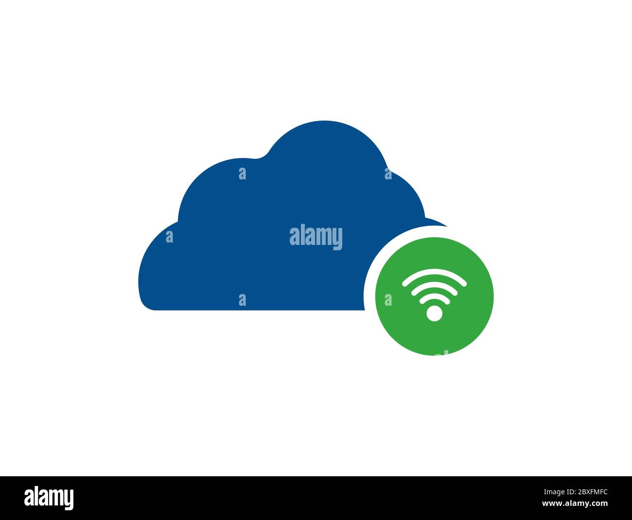 Modèle vectoriel d'icône Cloud avec WiFi Banque D'Images