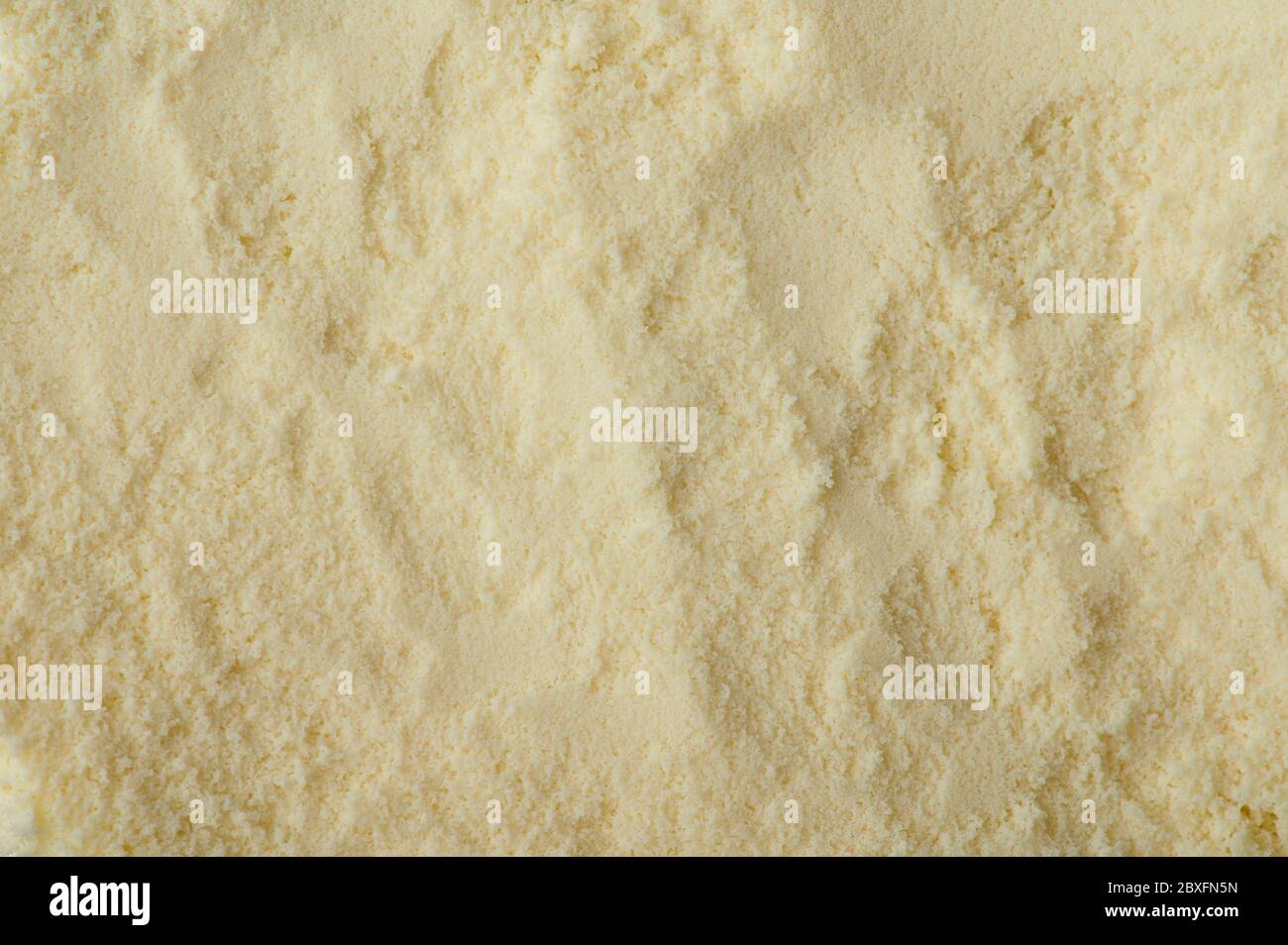 Macro texture poudre de protéine jaune vue rapprochée Banque D'Images