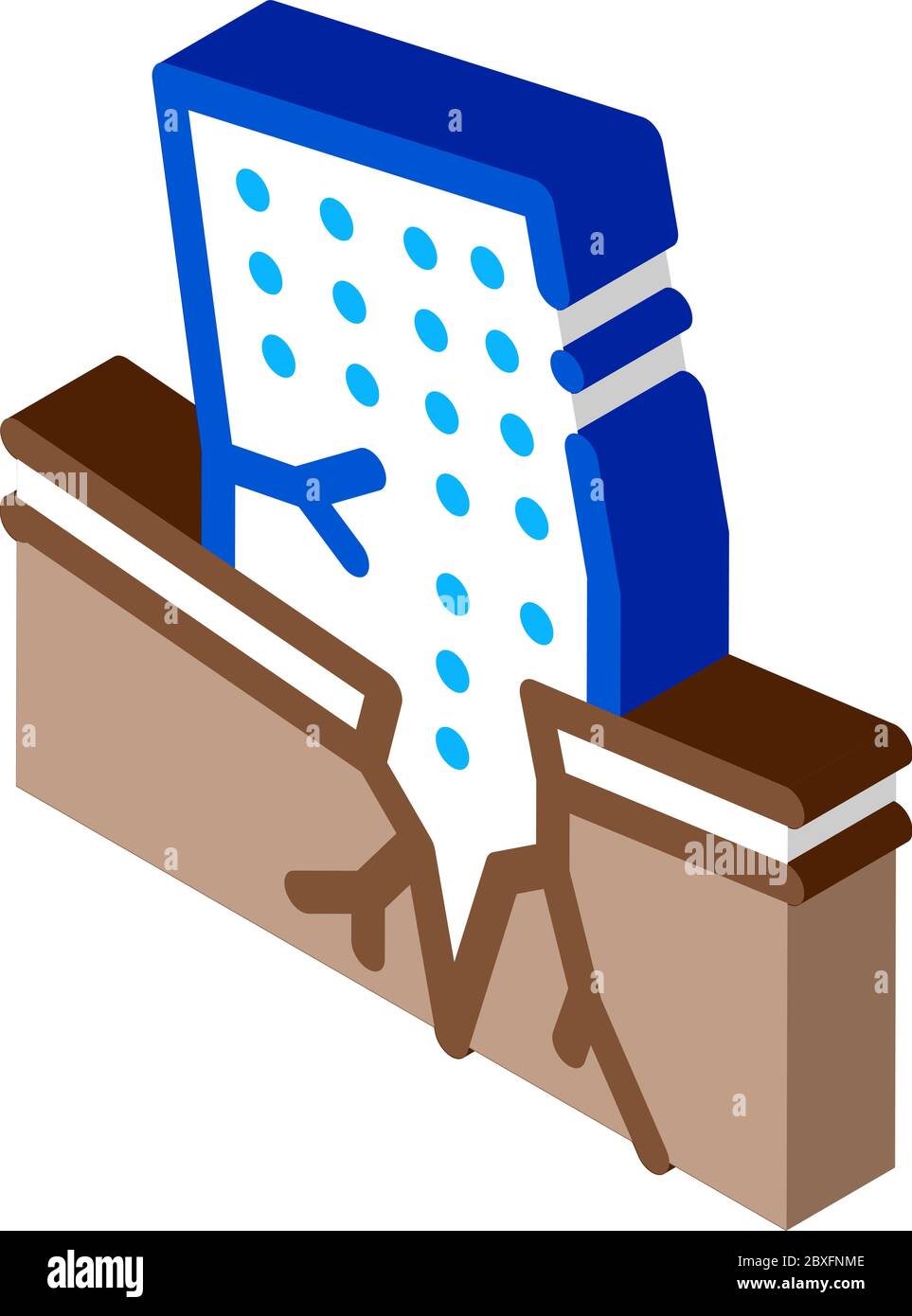 ertnquake maison épave isométrique icône illustration vectorielle Illustration de Vecteur